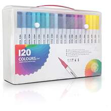 Double-Ended Pen For Lettering And Drawing, 12 To 120 Colors, Brush And Fine Tip. - 每盒120種顏色 - 查看 1