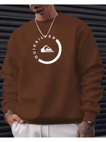 Men's Sweatshirt, Sweater Style, 100% Premium Cotton, Stylish - 鏽棕色 - 查看 1