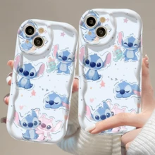 Official Disney Lilo & Stitch Cute Phone Case: Adorable Stitch Print With Authentic Disney Label, Shockproof TPU Cover With Raised Camera Protection For IPhone 17, 16, 15, 14, 13, 12, 11 Pro Models. Made Of Durable TPU For Shockproof Protection. A Perfect Gift For Family And Friends, Suitable For Birthdays, Holidays, Valentine's Day, And Any Special Occasion. - trắng - Xem 1