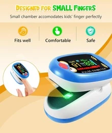 Baby Oximeter Pediatric Finger Pulse Oximeter | Blood Oxygen Monitor for Kids with Color Display - SpO2 and Pulse Monitor with LED Screen, One-Touch Operation, and Accurate Monitoring | USB Rechargeable | Ideal for Pediatric Use and Home | Fast Shipping to Mexico - Azul - Ver 2