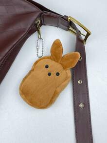 1 Pc Custom Name Floral Alphabet Bunny Wallet, Rabbit Plush Coin Purse With Wristband, Easter Basket Filler, Easter Gift - Multicolor - View 19