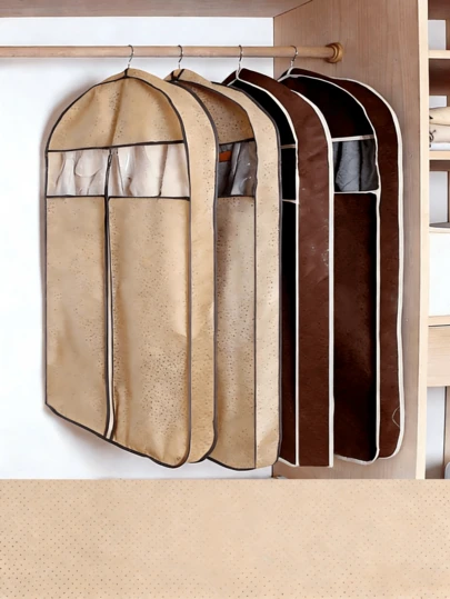 Portable Dust-Proof Garment Bag, Space-Saving Storage Solution, Wardrobe Organizer Bag For Homemakers, Bedroom Closet Storage Bag, Waterproof Moisture-Proof Hanging Clothes Storage Bag, Home Essentials, Dorm Must-Have, Closet Organizer, Bathroom Accessories