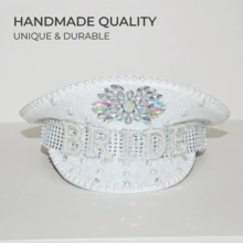 1 pieza Sombrero nupcial elegante y ajustado hecho a mano, accesorio para fiesta de cóctel - Blanco - Ver 5