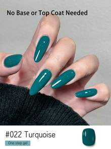 15ml Turquoise 3-In-1 One Step Gel Polish In Sweet & Pure Candy Colors - No Base Or Top Coat Needed, UV/LED Cured, Professional Salon Strength & Flexible, Perfect For Valentine's Day & Salon Nails - Army Green - View 2