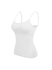 3-Pack Women's Built-In Bra Cami Tops - Seamless Longline, Soft Stretchy Fabric - Perfect For Layering & Daily Wear, Strapless Multi-Functional, Smooth All-Season, Simple Breathable Wardrobe Essential - Bộ 3 món: Đen + Trắng + Xám - Xem 7