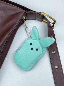 1 Pc Custom Name Floral Alphabet Bunny Wallet, Rabbit Plush Coin Purse With Wristband, Easter Basket Filler, Easter Gift - Multicolor - View 12