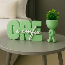 Letreiro decorativo Cristão Ore e confie , ideal para decoração e cantinho da oração - 1PC - Visão 3