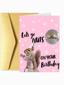 1pc Creative & Funny Birthday Greeting Card - Innovative Design Card With Thick Card And Envelope, Cute Squirrel Theme Card To Light Up Your Birthday! Solid Color Design, Suitable As A Gag Gift For Friends, Siblings, Colleagues And Companions - Multi-colored Thickened Envelope Greeting Cards - View 7