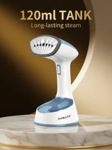 SOKANY 1400W Vaporizador de ropa de alta potencia, vapor rápido en 30s, tanque de agua grande, diseño anti-fugas de varios ángulos, plegado con un solo clic, portátil y fácil de almacenar, boquilla de 7 orificios que elimina fácilmente las arrugas profundas, panel de acero inoxidable, conveniente para viajes y uso doméstico, alisa rápidamente las arrugas y mantiene la ropa limpia y elegante. - Enchufe EU Tipo E(220-240V) - Ver 8