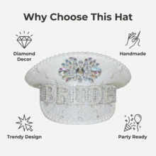 1 pieza Sombrero nupcial elegante y ajustado hecho a mano, accesorio para fiesta de cóctel - Blanco - Ver 3