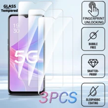 3 Stücke ultra-klare gehärtete Glasbildschirmschutzfolie gegen Kratzer, Öl und Fingerabdrücke, unterstützt Fingerabdruckentsperrung, blasenfreie Selbsthaftung - Handyzubehör - Transparent - Übersicht 49