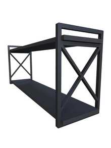 Industrial Style Shelf, Elegant Model, 20x60cm, In Black MDF. - Black - View 3