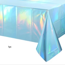 1pc Blue Laser Sapphire Blue Table Cover For Birthday Wedding Party Decoration - Multicolor - View 7