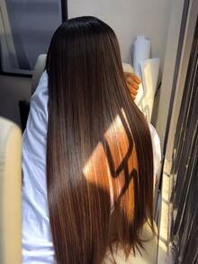 SHINEHAIR Natural Brown Ombre Lace Front Wig, 13 X 4 Cm, Glueless, Pre-Plucked With Baby Hairs, 250% Hair Density, For Women - Multicolor - View 4