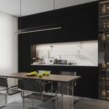 1卷黑色自粘墙纸，PVC材质，可撕贴，加厚防水，易于粘贴和移除，适用于卧室、客厅、天花板、台面、橱柜、家具和家居装修。 - 黑色 - 查看 6