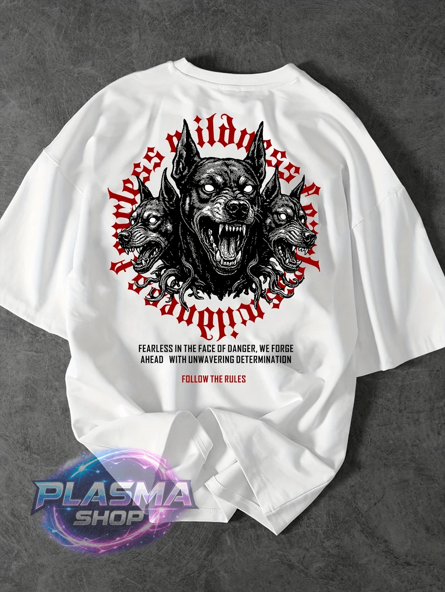 Comfortable Basic T-Shirt For Everyday Wear Dogs Animals Art Streetwear Urban Culture Street Fashion Street Graffiti Skater Skateboard Shirt Blouse Unisex Men's Women's 100% Cotton Top Premium Streetwear New Release Immediate Shipping Various Colors!! Plus Size - trắng - Xem 1