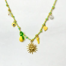 1件优雅18K镀金不锈钢海星蘑菇仿珍珠吊坠项链，适合女士日常佩戴和送礼。 - 彩色 - 查看 8