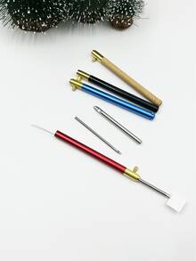 3-In-1 Interchangeable Metal Punch Needle Set, 4 Color Options, Includes 2mm, 2.5mm, 3.5mm Stainless Steel Tips To Meet Various Crafting Needs. Quick-Release Knob Design Allows Easy 3-Second Tip Replacement, Stable And Secure Fixation, Suitable For Coasters, Desktop Decor, 3D Floral Crafts And More Creative Handmade Projects. - 3-head Interchangeable Round-handled Needles - View 4