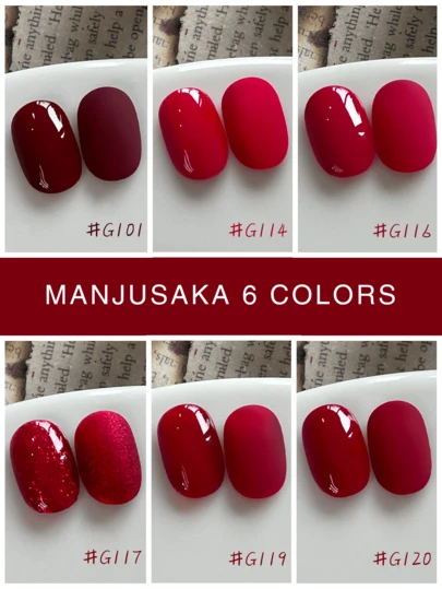 XEIJAYI 6 件装 15ml 凝胶指甲油套装，包含裸色、红色和闪光指甲油，半永久性 UV/LED 指甲油，美甲设计，以及可卸凝胶指甲油套装