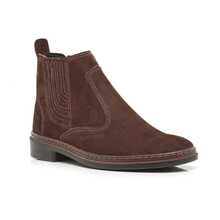 Kit Botinha Masculina Nobuck Cano Curto Trabalho + Relógio - Marrom - Visão 5