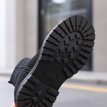 Botas para Niña de Tejido de Punto Transpirable y Suave Botines Infantiles de Moda con Suela Gruesa Antideslizante Zapatos para Niña Estilo Botas de Calcetín Tenis para Niña Casuales Calzado Ligero y Cómodo de Estilo Moderno Botas de Niña Elegantes para Todo el Día Calzado Resistente y Flexible - Negro - Ver 8