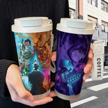 Cốc giữ nhiệt bằng thép không gỉ có ống hút, chủ đề Minecraft, dung tích lớn, thích hợp cho sinh viên. - Nhiều màu - Xem 6