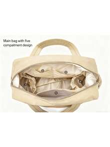 Large Capacity Travel Tote Bag, Waterproof Quilted Diaper Bag With Wet Dry Separation, Multifunctional Crossbody Shoulder Bag For Gym, Weekender, Mom And Daily Use - Yellow - View 8