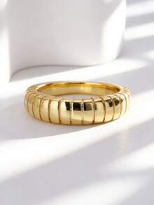 Charm-In Unique Plated Gold Ring, Elegant Snake Bone Design, Delicate Accessory For Daily Wear And Dates, Great Gift For Valentine's Day And Anniversary - Gold - View 5