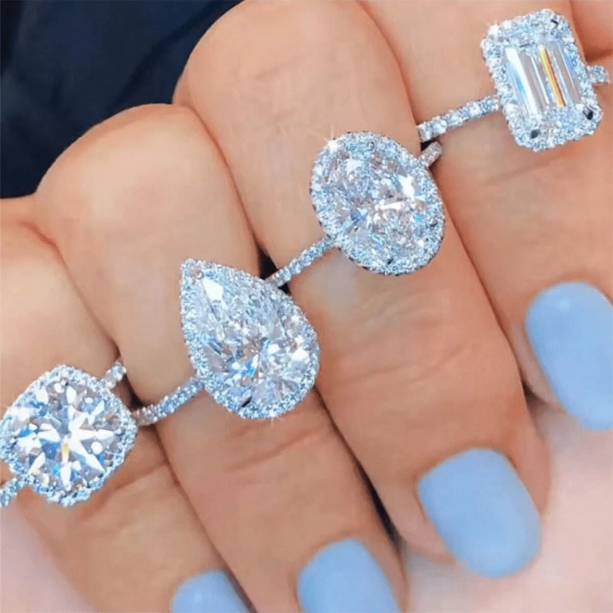 1pc Luxury Silver-Plated Copper Ring With Full Cubic Zirconia Stones, Suitable As Wedding/Gift Jewelry For Women - Silver - View 1