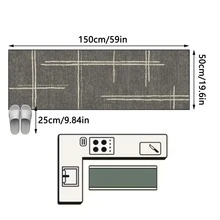 1 件复古做旧几何线条地毯/门垫/走廊垫，适用于浴室、厨房、玄关、走廊、床边、客厅、卧室，柔软可水洗，家居装饰 - 彩色 - 查看 15