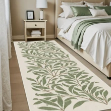 1 pieza Alfombra minimalista moderna, hermoso patrón de hojas con elementos vegetales, alfombra pasillo, adecuada para baño, cocina, entrada, pasillo, mesita de noche, sala de estar, dormitorio, suave y lavable, decoración del hogar - Multicolor - Ver 7