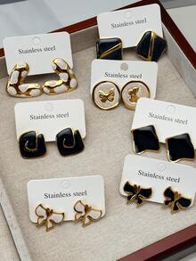 [Popular Choice]Exquisite Titanium And Steel Earrings With Moon Pattern, Style - Minimalist And Beautiful Vacation Style Design, Suitable For Women - Gift Choice, Cute Earrings, Middle East, Ramadan, Elegant Earrings, Women's Western Jewelry, Valentine's Day Jewelry, Earrings, Heart-Shaped Earrings, Pink Earrings - Multicolor - View 6