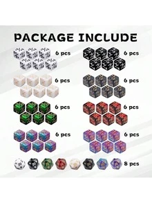 SWAJUJA 56pcs MTG Dice Set (8 Colors) - 48pcs MTG Life Counter Dice + 8pcs D20 Dice, TCG/CCG Card Game Accessories - Multicolor - View 3