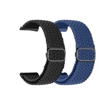 2条18mm/20mm/22mm快拆尼龙表带，兼容三星Galaxy Watch 7/4/5/6 40mm/44mm/6 Classic 43mm/47mm/Active 2/Gear S3 Classic；弹性尼龙表带，适用于华为Watch GT5/GT4 41mm/46mm/GT2/GT 3 42mm/46mm/Watch 4 Pro/GT 5 Pro；可调节弹性尼龙腕带，兼容 49mm/46mm/45mm/44mm/42mm/41mm/40mm/38mm系列Ultra3/2/1系列11/10/9/8/7/6/5/4/3/2/1/SE，男女通用 - 滑扣 黑+冷藍 - 查看 10