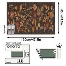 1pc Rug/Carpet/Area Rug/Bath Mat/Bath Rug/Door Mat/Runners/Runner Rug, European And American Vintage - Classical Floral Leaf Pattern Plant Elements - Hallway Runner Carpet, Bathroom, Kitchen, Doorway, Entrance, Hallway, Bedside, Living Room, Bedroom, Etc. + All-Season Soft Washable Rug, Home Decor - Multicolor - View 15