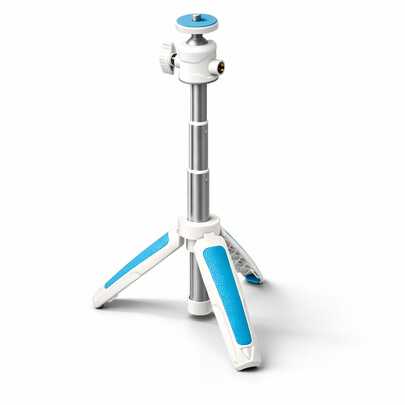 Chân máy mini với đầu bi xoay 360°, chân máy để bàn 4 đoạn điều chỉnh được và tay cầm, ngàm gắn phụ kiện, vít 1/4", giá đỡ di động cho điện thoại và máy ảnh nhỏ gọn, quay vlog và phát trực tiếp.