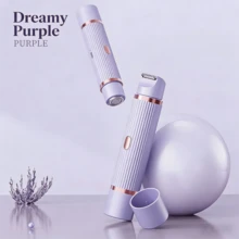 Women's Dual-Head Bikini Trimmer & Body Hair Remover 2-In-1, USB Rechargeable, Waterproof, Painless Electric Razor For Silky Smooth Skin. Unisex Electric Shaver For Pubic Area, Underarms, And Legs Hair Removal. Dual-Head Design Leaves No Dark Stubble. Ideal For Mother's Day Gift And Summer Essential. - 淡紫色 - 查看 2