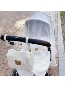 Túi đựng đồ đa năng hình gấu nhỏ cho mẹ, túi đựng phụ kiện xe đẩy em bé - Màu be - Xem 9