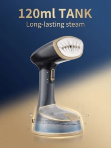SOKANY 1400W大功率手持式蒸汽熨斗，30秒快速出蒸汽，大容量水箱，多角度防漏，一键折叠，便携易收纳，7孔喷嘴，不锈钢底板，方便旅行和居家使用，快速抚平褶皱，保持衣物洁净如新。 - 查看 8