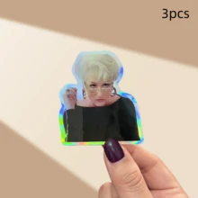 Hình dán decal vinyl hình nữ diễn viên tóc ngắn Miranda Priestly - Bề mặt mờ, hình dạng bất đối xứng, bề mặt nhựa tự dính - Sử dụng một lần, hình dán trang trí xe hơi hình nhân vật - Bề mặt mờ - Nhiều màu - Xem 15