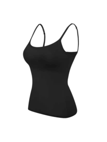 3-Pack Women's Built-In Bra Cami Tops - Seamless Longline, Soft Stretchy Fabric - Perfect For Layering & Daily Wear, Strapless Multi-Functional, Smooth All-Season, Simple Breathable Wardrobe Essential - Bộ 3 món: Đen + Trắng + Xám - Xem 8