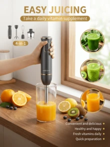 SOKANY Licuadora, Licuadoras, Batidora, Picadora de carne, Juego de batidora de mano 4 en 1, que incluye batidora de varilla multifunción, batidor, picadora y vaso, adecuado para procesar alimentos y mezclar comida para bebés - Ver 10