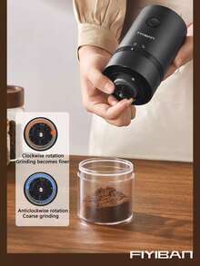 LEVIATECH 1pc USB Rechargeable Electric Coffee Grinder, Compact Portable Coffee Grinder With Professional Ceramic Grinding Core And Adjustable Grind Settings, Suitable For Home, Office, Travel, School And More - HB-985 - Xem 5