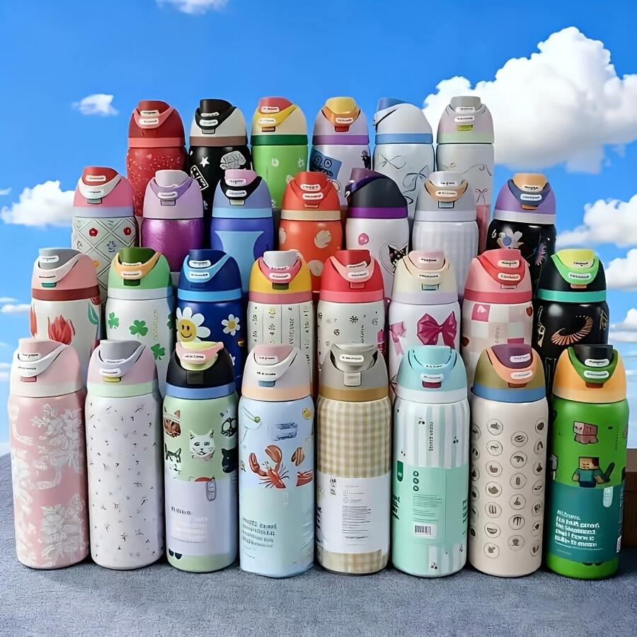 24 Oz/32 Oz Limited Edition Water Bottle, Sports Water Bottle, Leakproof With Pop-Up Lid, Available In A Variety Of Colors, A Water Bottle Designed For Water Drinkers, Suitable For Fitness, Running, School, Halloween, Thanksgiving Day, Christmas Day Gifts, Gift For Her, New Fashion Women Water Bottle For Women
