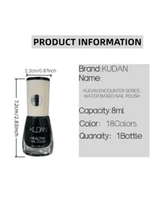 18 lựa chọn màu sắc, 1 chai, 8ml Sơn móng tay khô nhanh, có thể bóc ra, màu nude, màu mocha mousse, màu nâu sô cô la, màu đỏ rượu vang, màu vàng, màu nhũ, màu đá quý và màu trong suốt. - Cà phê nâu - Xem 8