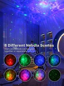 1个遥控星空夜灯，带星空投影功能 - 360°旋转宇航员星云投影灯，可调节星空天花板LED灯，适用于卧室、客厅和派对装饰 - 节日和所有季节的完美礼物 - 彩色 - 查看 11
