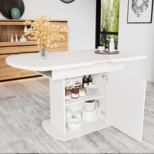 Dining Tables - White+Silver + Particle Board - View 4
