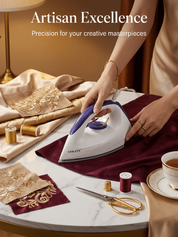 SOKANY 手持式蒸汽熨斗，便携式迷你旅行熨斗，陶瓷底板，适用于多种面料，恒温熨烫，不伤衣物，温度可调，过热保护