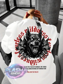 Comfortable Basic T-Shirt For Everyday Wear Dogs Animals Art Streetwear Urban Culture Street Fashion Street Graffiti Skater Skateboard Shirt Blouse Unisex Men's Women's 100% Cotton Top Premium Streetwear New Release Immediate Shipping Various Colors!! Plus Size - trắng - Xem 3