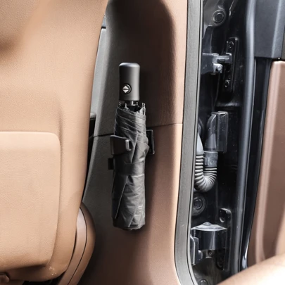 2PCS Car Trunk Storage Clip Organizer, Adhesive Stick On Or Screw Mount Umbrella Holder Bracket For Vehicle Back Seat Side And Cargo Area, Multi Purpose Fixing Clamp For SUV Sedan Truck Interior, Dual Installation No Drill Tape Mount Or Drill Hole Bolt Fix Option For Extra Stability